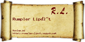 Rumpler Lipót névjegykártya